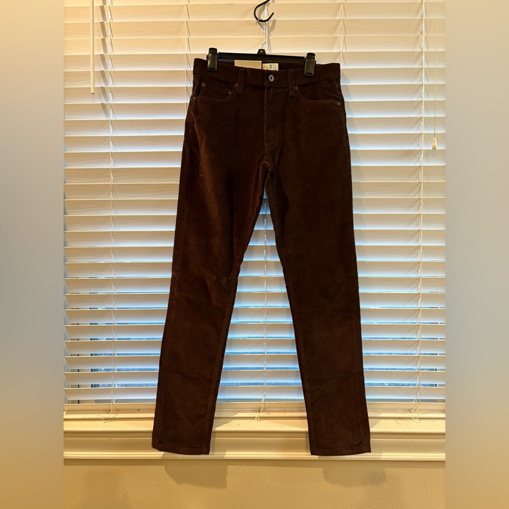 Men's Corduroy Pants in Rich Brown NWT size 32x34